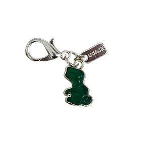 COACH Green Rexy Bag Charm w/ Silver Hardware